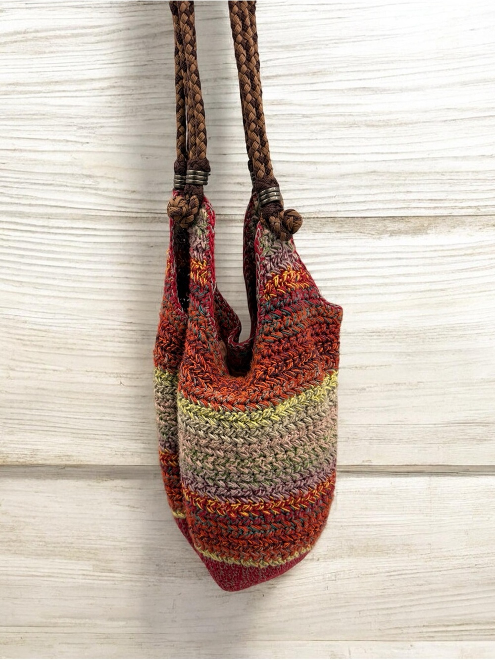 The Sak Rainbow Crochet Shoulder Bag - Boho Farmers Market Tote